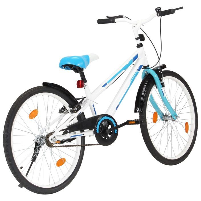 Vélo pour enfants 24 pouces Bleu et blanc - Photo n°3