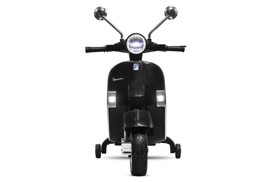 Vespa électrique bleu pour enfant avec petites roues d'entrainement - Photo n°4