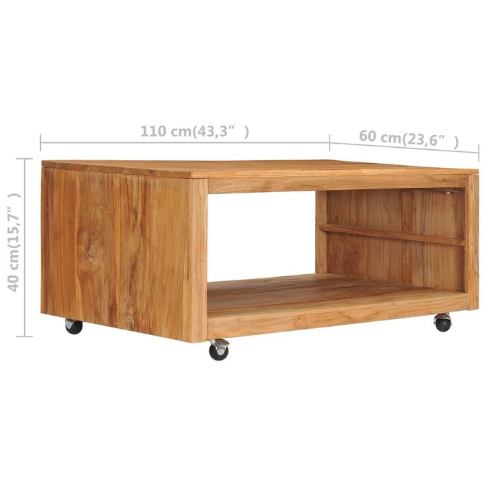 Table basse 110x60x40 cm Bois de teck massif 2 - Photo n°6