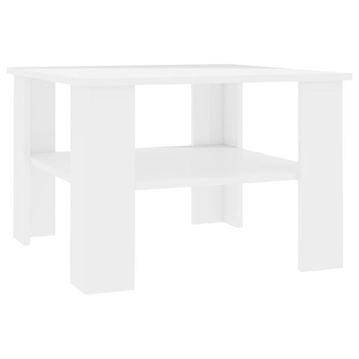 Table basse Blanc brillant 60 x 60 x 42 cm - Photo n°3