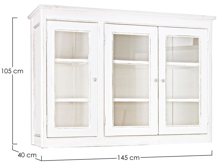 Vitrine 3 portes bois de manguier Eric L 145 cm - Photo n°3