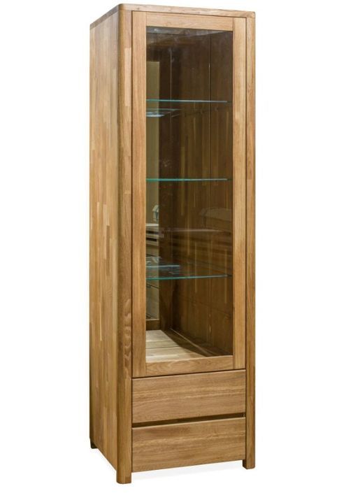 Vitrine en chêne massif 1 porte Eliza 62 cm - Photo n°1