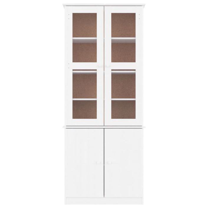 Vitrine en verre ALTA blanc 77x35x186,5 cm bois de pin massif - Photo n°3