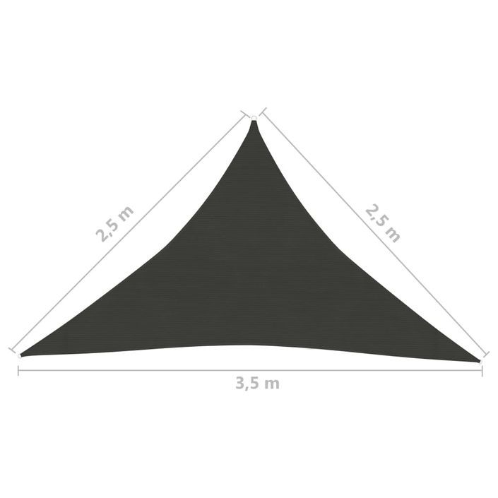 Voile d'ombrage 160 g/m² Anthracite 2,5x2,5x3,5 m PEHD - Photo n°6