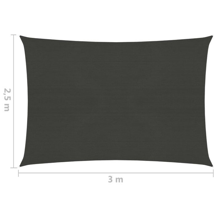 Voile d'ombrage 160 g/m² Anthracite 2,5x3 m PEHD - Photo n°6