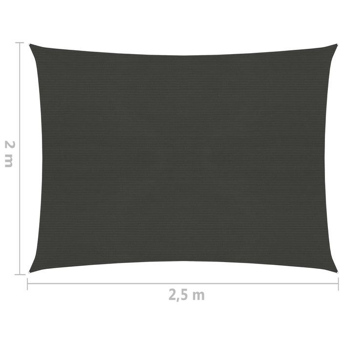 Voile d'ombrage 160 g/m² Anthracite 2x2,5 m PEHD - Photo n°6