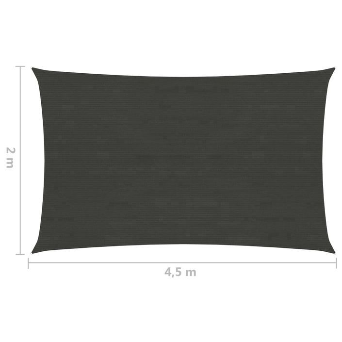 Voile d'ombrage 160 g/m² Anthracite 2x4,5 m PEHD - Photo n°6