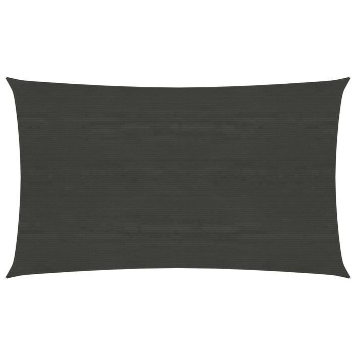 Voile d'ombrage 160 g/m² Anthracite 2x5 m PEHD - Photo n°1