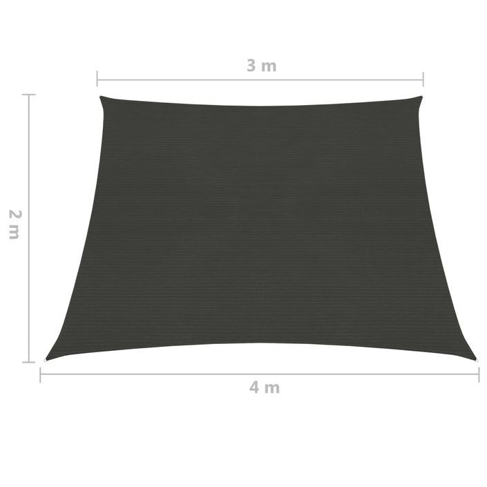 Voile d'ombrage 160 g/m² Anthracite 3/4x2 m PEHD - Photo n°6