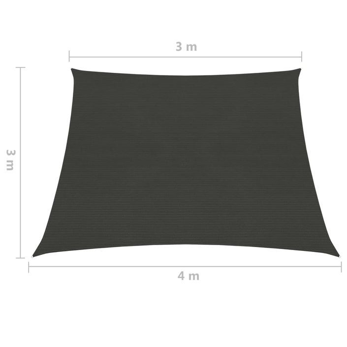 Voile d'ombrage 160 g/m² Anthracite 3/4x3 m PEHD - Photo n°6