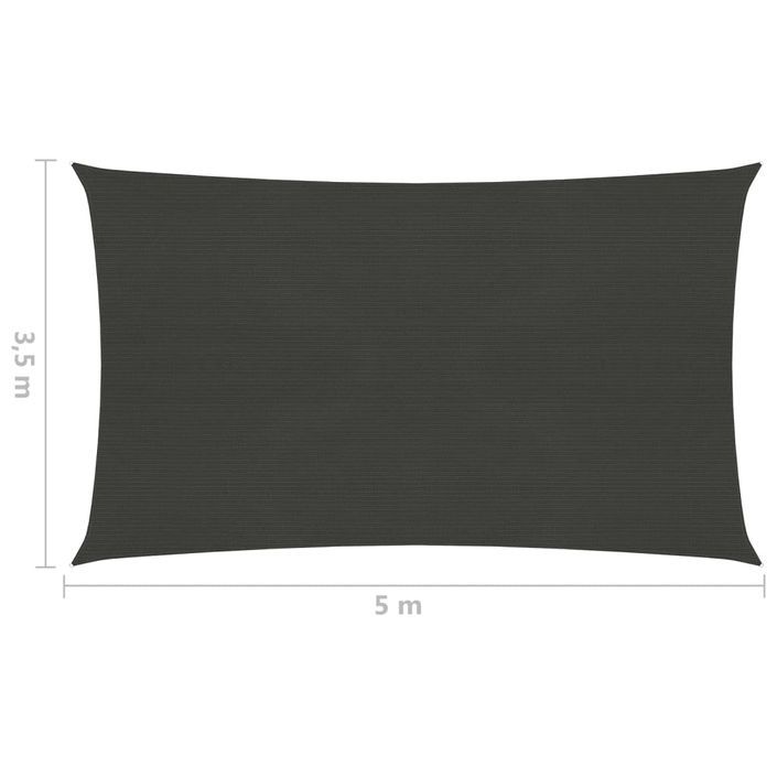 Voile d'ombrage 160 g/m² Anthracite 3,5x5 m PEHD - Photo n°6