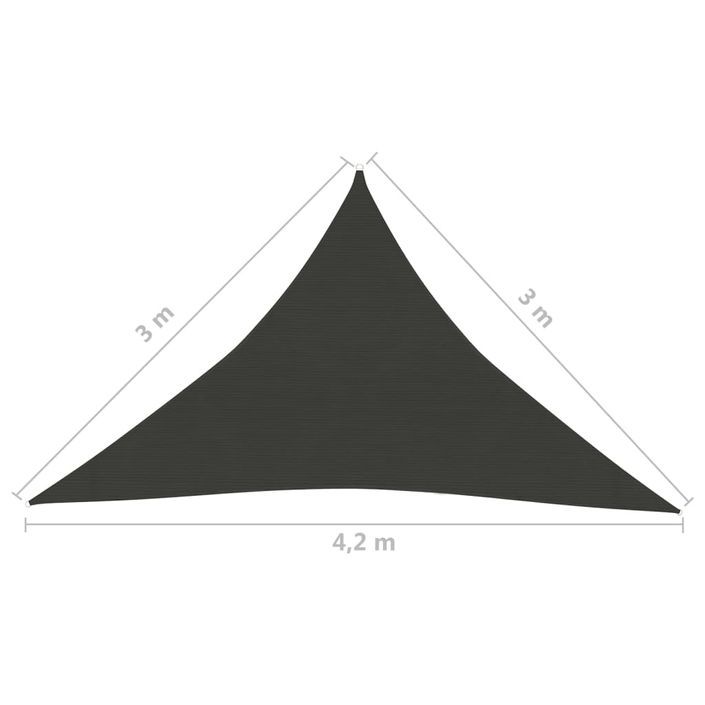 Voile d'ombrage 160 g/m² Anthracite 3x3x4,2 m PEHD - Photo n°6