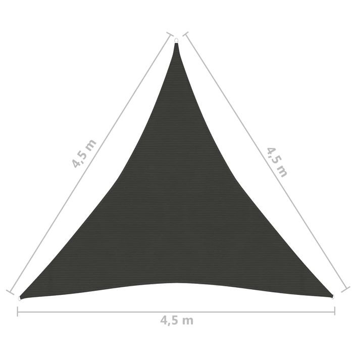 Voile d'ombrage 160 g/m² Anthracite 4,5x4,5x4,5 m PEHD - Photo n°6