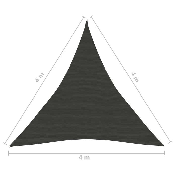 Voile d'ombrage 160 g/m² Anthracite 4x4x4 m PEHD - Photo n°6