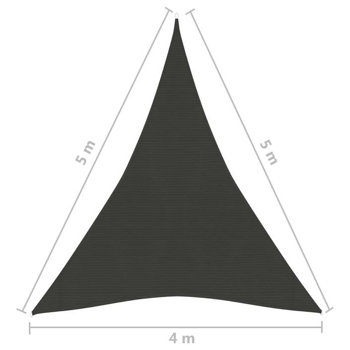 Voile d'ombrage 160 g/m² Anthracite 4x5x5 m PEHD - Photo n°6