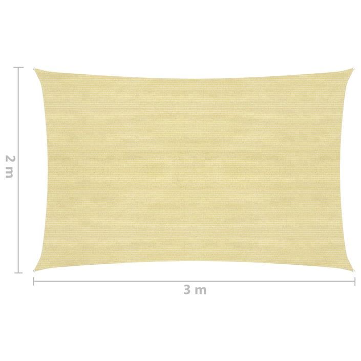 Voile d'ombrage 160 g/m² Beige 2x3 m PEHD - Photo n°6