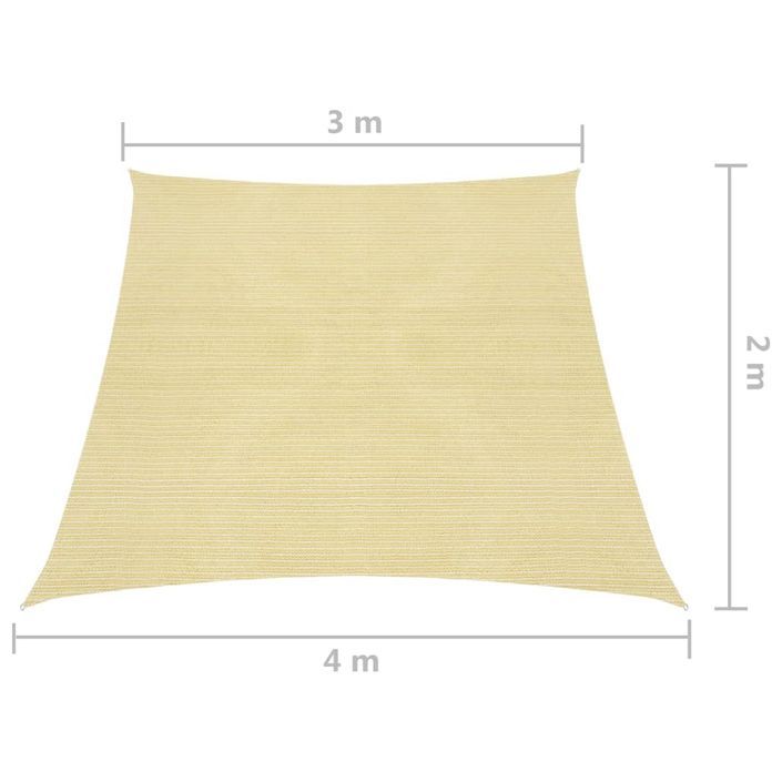 Voile d'ombrage 160 g/m² Beige 3/4x2 m PEHD - Photo n°6