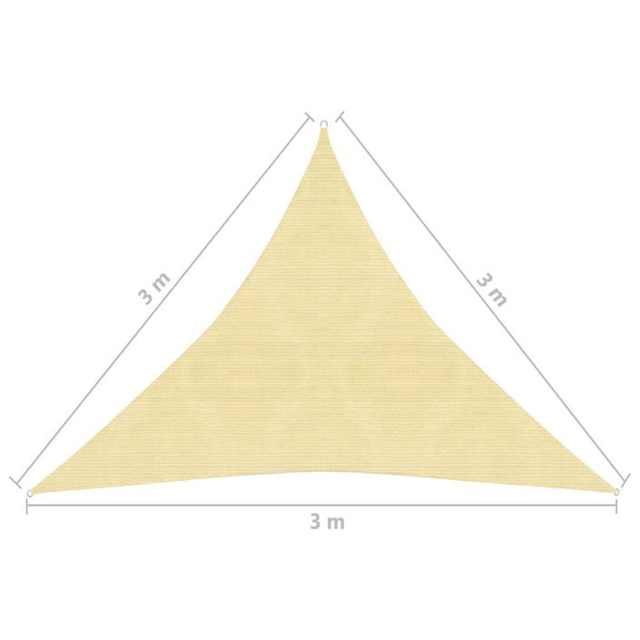 Voile d'ombrage 160 g/m² Beige 3x3x3 m PEHD - Photo n°6