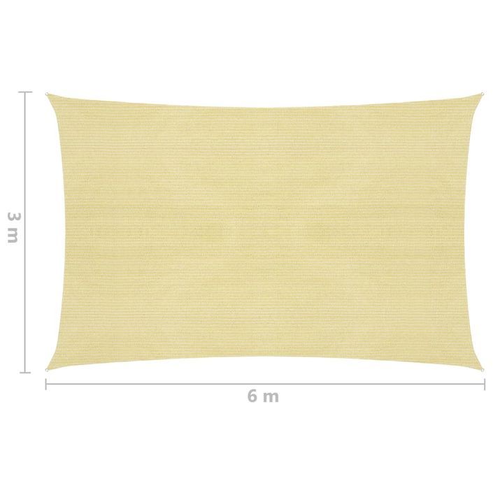 Voile d'ombrage 160 g/m² Beige 3x6 m PEHD - Photo n°6