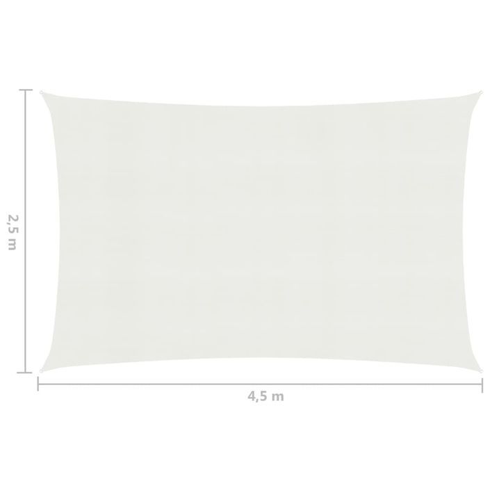 Voile d'ombrage 160 g/m² Blanc 2,5x4,5 m PEHD - Photo n°6