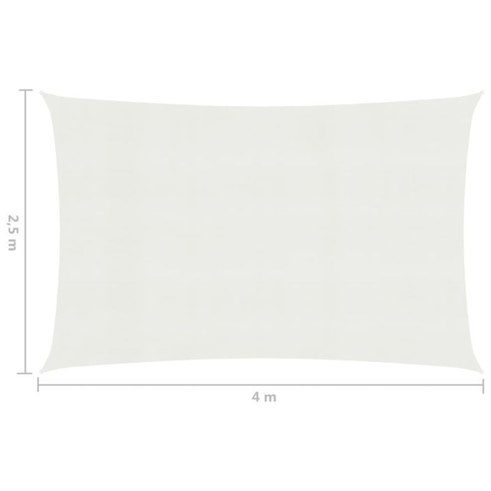 Voile d'ombrage 160 g/m² Blanc 2,5x4 m PEHD - Photo n°6