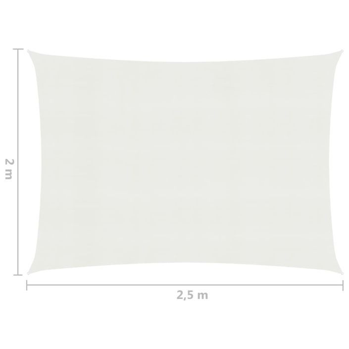 Voile d'ombrage 160 g/m² Blanc 2x2,5 m PEHD - Photo n°6