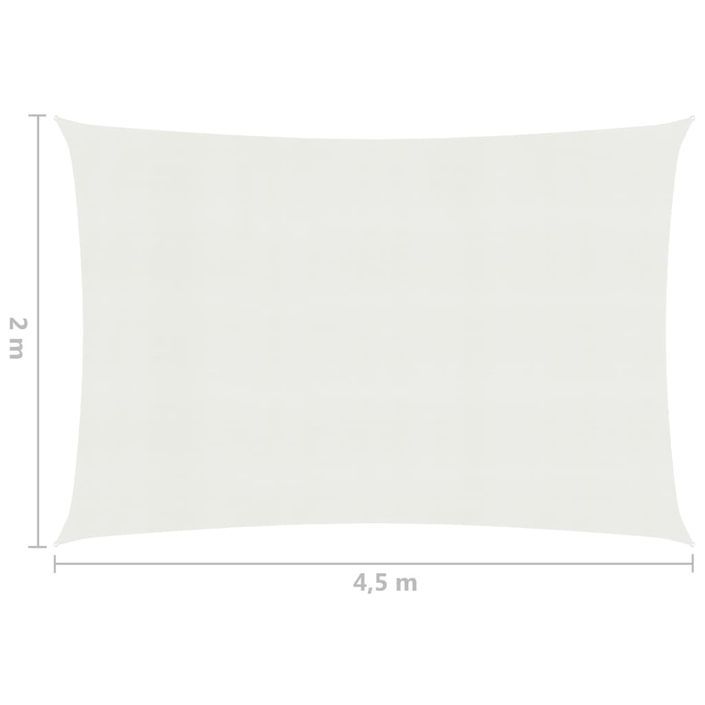 Voile d'ombrage 160 g/m² Blanc 2x4,5 m PEHD - Photo n°6