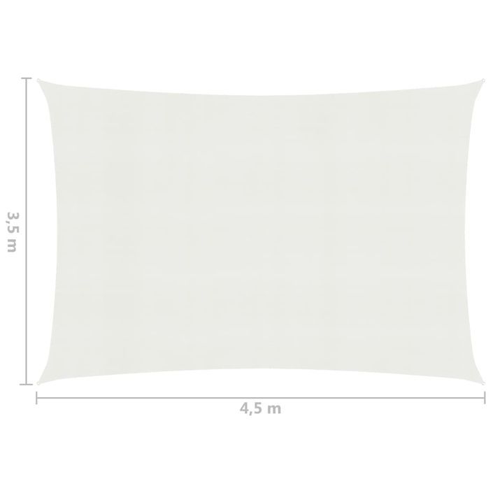 Voile d'ombrage 160 g/m² Blanc 3,5x4,5 m PEHD - Photo n°6