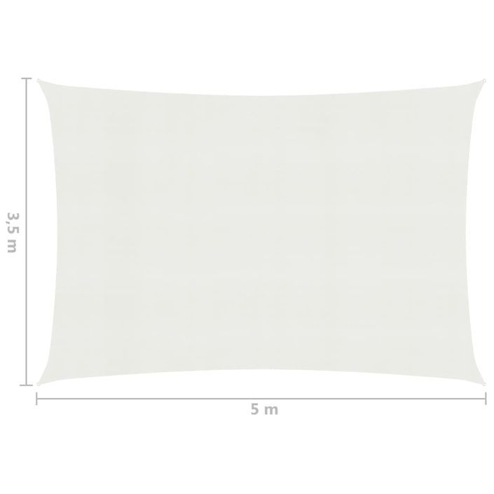 Voile d'ombrage 160 g/m² Blanc 3,5x5 m PEHD - Photo n°6