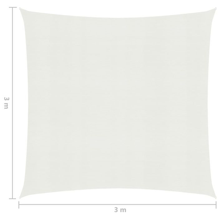 Voile d'ombrage 160 g/m² Blanc 3x3 m PEHD - Photo n°6