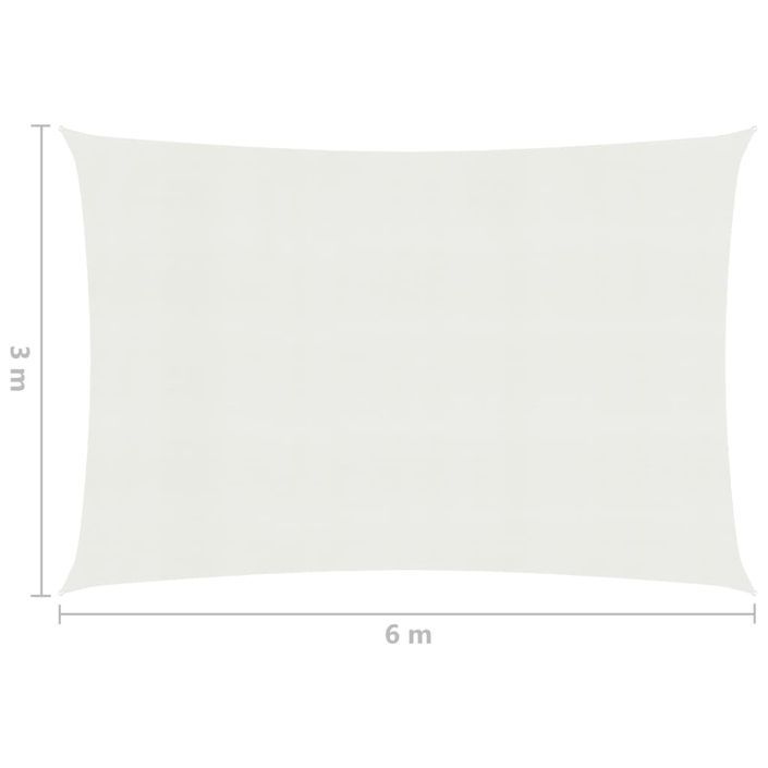 Voile d'ombrage 160 g/m² Blanc 3x6 m PEHD - Photo n°6