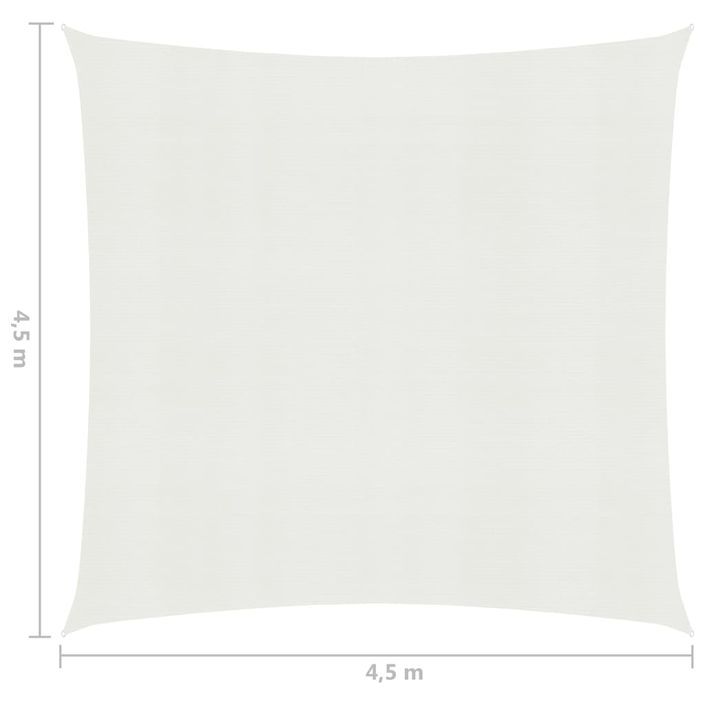 Voile d'ombrage 160 g/m² Blanc 4,5x4,5 m PEHD - Photo n°6