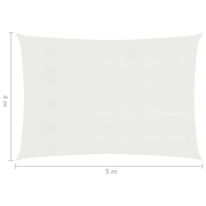 Voile d'ombrage 160 g/m² Blanc 4x5 m PEHD - Photo n°6