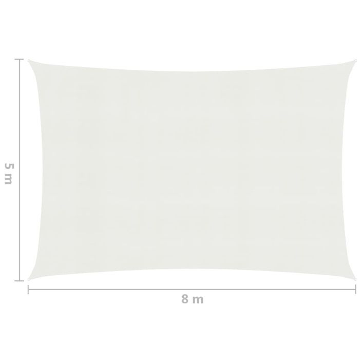 Voile d'ombrage 160 g/m² Blanc 5x8 m PEHD - Photo n°6