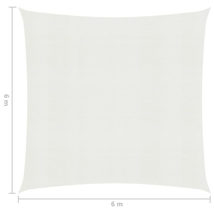 Voile d'ombrage 160 g/m² Blanc 6x6 m PEHD - Photo n°6