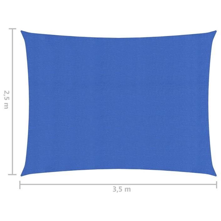 Voile d'ombrage 160 g/m² Bleu 2,5x3,5 m PEHD - Photo n°6