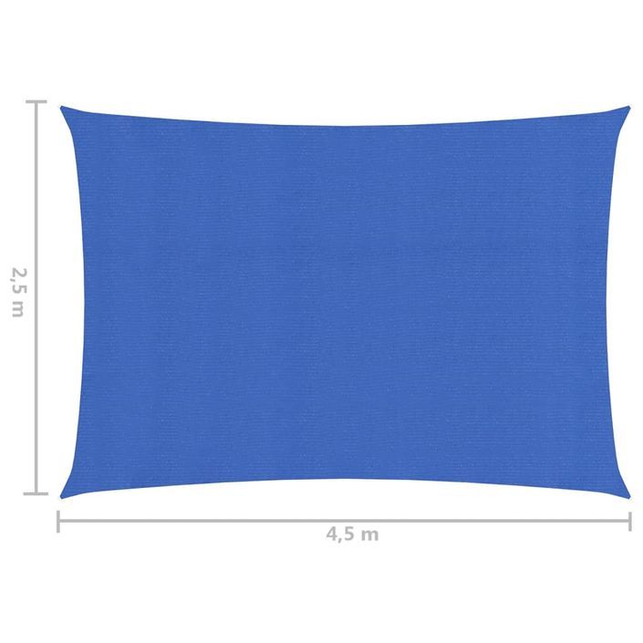 Voile d'ombrage 160 g/m² Bleu 2,5x4,5 m PEHD - Photo n°6