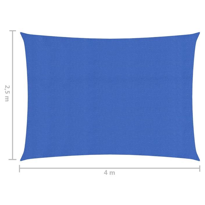 Voile d'ombrage 160 g/m² Bleu 2,5x4 m PEHD - Photo n°6