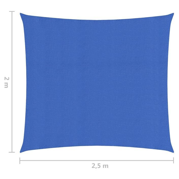 Voile d'ombrage 160 g/m² Bleu 2x2,5 m PEHD - Photo n°6