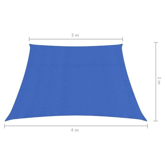 Voile d'ombrage 160 g/m² Bleu 3/4x2 m PEHD - Photo n°6