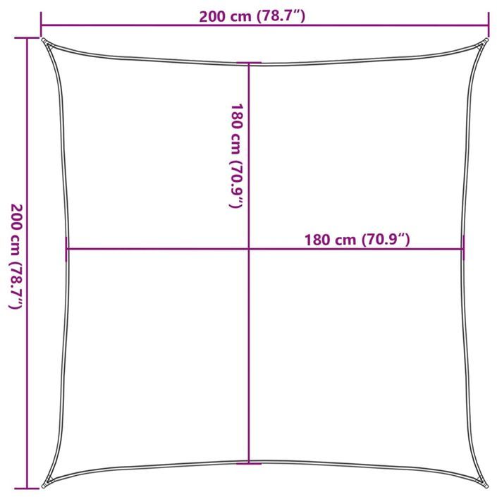 Voile d'ombrage 160 g/m² carré gris clair 2x2 m PEHD - Photo n°10