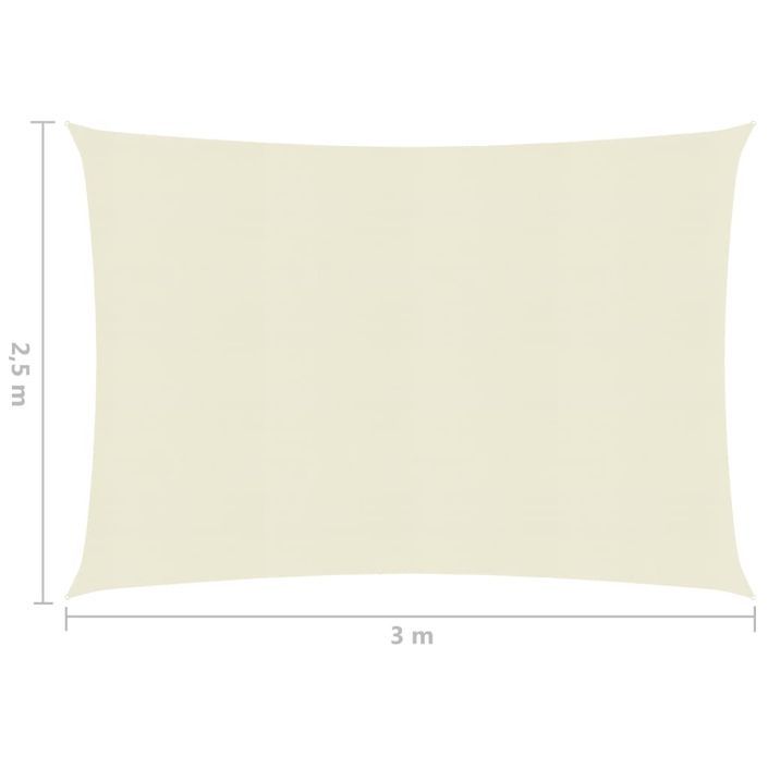 Voile d'ombrage 160 g/m² Crème 2,5x3 m PEHD - Photo n°6