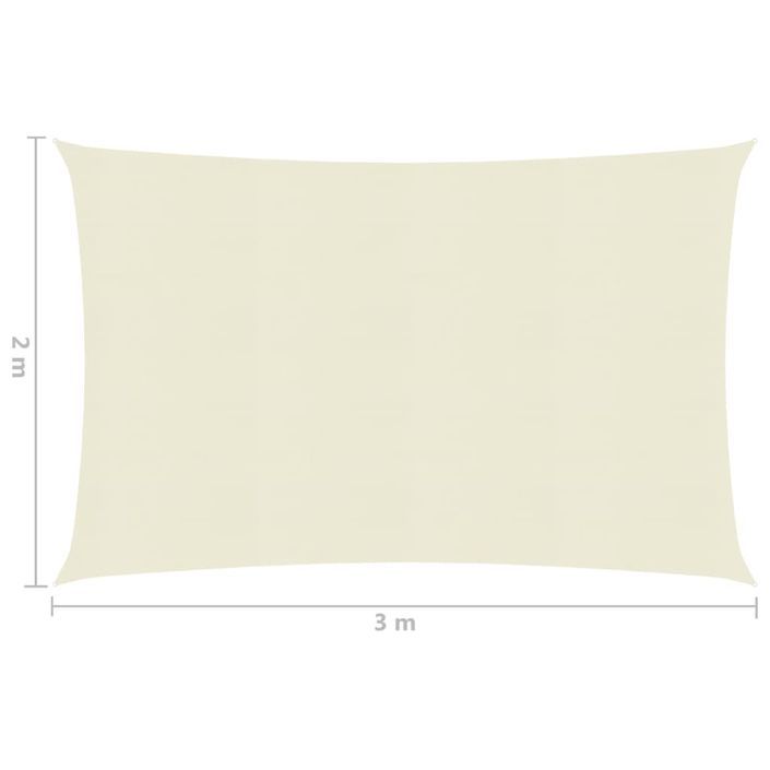 Voile d'ombrage 160 g/m² Crème 2x3 m PEHD - Photo n°6