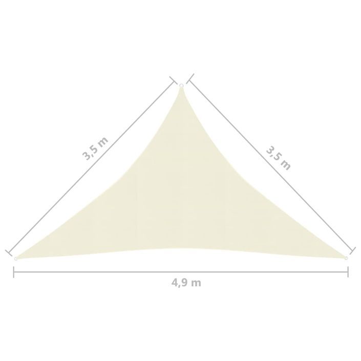 Voile d'ombrage 160 g/m² Crème 3,5x3,5x4,9 m PEHD - Photo n°6