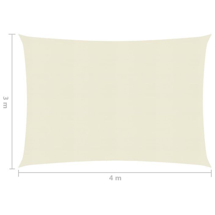 Voile d'ombrage 160 g/m² Crème 3x4 m PEHD - Photo n°6