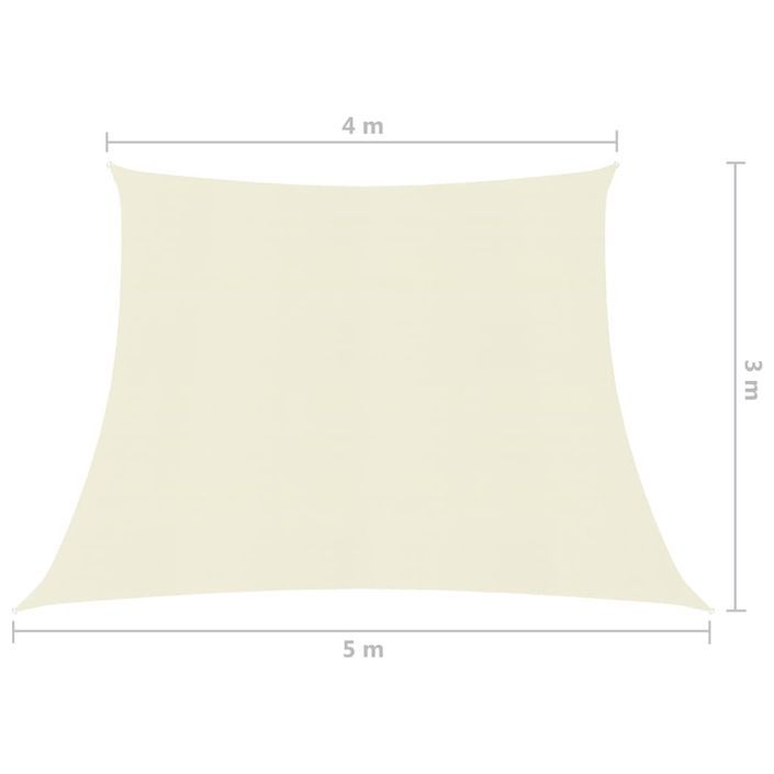 Voile d'ombrage 160 g/m² Crème 4/5x3 m PEHD - Photo n°6