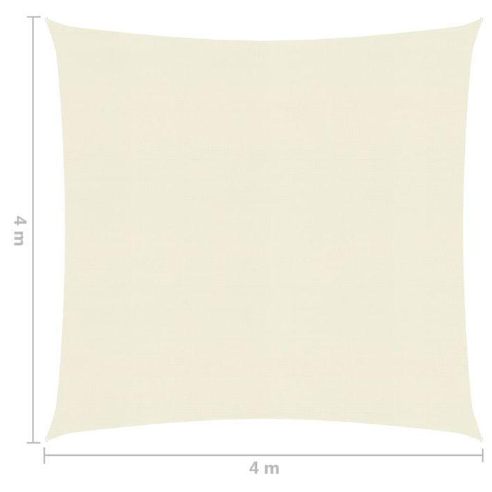 Voile d'ombrage 160 g/m² Crème 4x4 m PEHD - Photo n°6