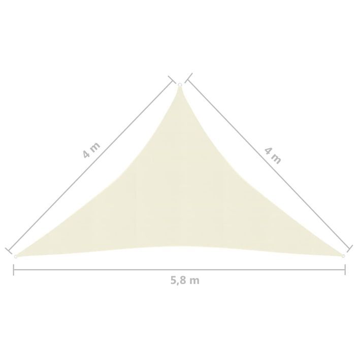 Voile d'ombrage 160 g/m² Crème 4x4x5,8 m PEHD - Photo n°6