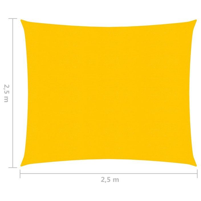 Voile d'ombrage 160 g/m² Jaune 2,5x2,5 m PEHD - Photo n°6