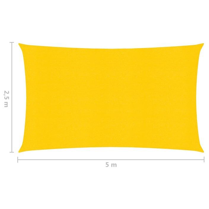 Voile d'ombrage 160 g/m² Jaune 2,5x5 m PEHD - Photo n°6